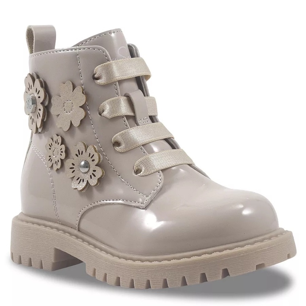 Jessica Simpson Girls Combat Boots Cream Size 12 Floral Zip